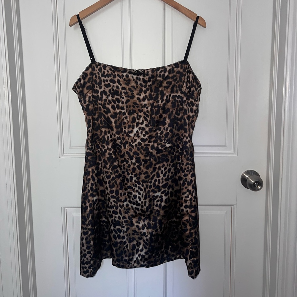 Leopard Print Slip Dress